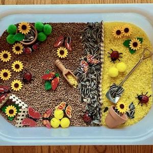 Sunflower Sensory Bin | Summer Sensory Activity for Toddlers | Gardening Sensory Bin