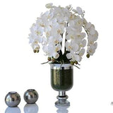 Lifelike orchid centerpiece - Floral arrangement-Real touch flowers in glass vase