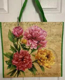 NEW Gardening Peonies~Floral???Shopping Bag Reusable Tote EcoFriendly TJ MAXX