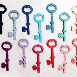 40 Seed Paper Skeleton Keys - Rainbow Colors - Plantable Eco Friendly Wedding Favors - Seating Card - Place Card Option - Flower Seeds