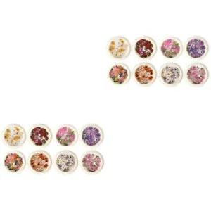 16 Boxes Nail Dried Flowers Sticker Dry Petals Manicure Charm Decorate