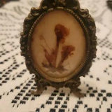 Vintage Dried Pressed Floral Art In Italian Metal Frames