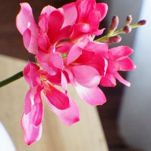 Hot Pink Freesia, Artificial Flower stem, Orchids Stems, Faux Flowers, Flowers DIY Centerpieces Decorations Bridal Bouquets Wedding flowers