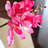 Hot Pink Freesia, Artificial Flower stem, Orchids Stems, Faux Flowers, Flowers DIY Centerpieces Decorations Bridal Bouquets Wedding flowers