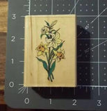 Stamp City Lily And Buttercup Flower Wooden Rubber Stamp