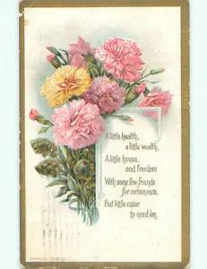 Pre-Linen BEAUTIFUL PINK CARNATION FLOWERS : make an offer k4331