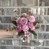 Small Carnation Bouquet | Artificial Flower | DIY Floral | Wedding/Home Decoration | Gifts - Dark Pink