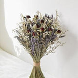 Garden Party Wedding Bouquet - Dried Wedding Bouquet - Lavender, Roses & Baby's Breath