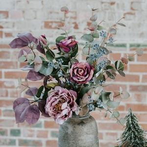 Harlow | Faux Peony, Berry and Eucalyptus Bouquet