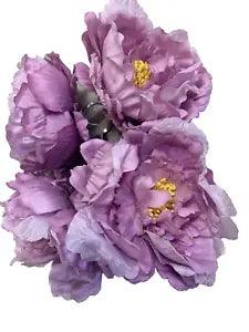 New E-Living Store Polyester Fabric Peony Flower Napkin Rings in Pink (Set of 4)