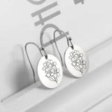 Birth Flowers Dangle Women's Flora Earring Violet Lily Rose Daisy Jewelry Gift