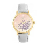 Toff London TLWS-17571 Ladies Purple Water Lilies Flower Watch