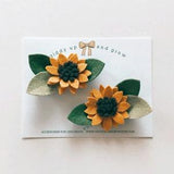 Sunflower Hair Clips, Fall Accessories, giddyupandgrow