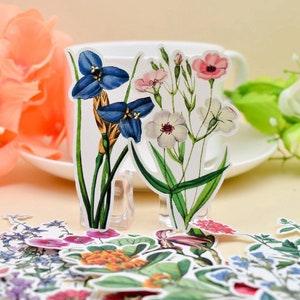 21pcs Aesthetic Orchid Flower Sticker plant Clivia Washi Sticker Floral Sticker Flakes Stickers Pack Cute Stickers Planner Sticker