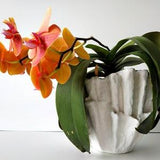 Large modern ceramic vase. Handmade orchid planter pot. Scandinavian white vase.