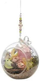 Ganz E9 Wedding Home Decor Pink Peony Floral Bird Terrarium 5in Ornament