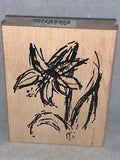 Art Impressions Wood Backed Rubber Stamp, Lily Sketch, Drawing, P-2000