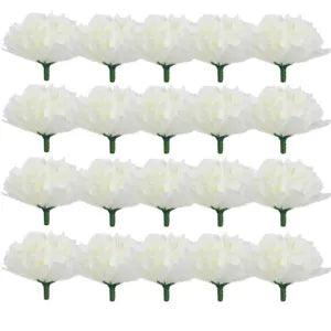 20 Pcs Artificial Flower Fake Carnation Head Decor Centerpieces Headband
