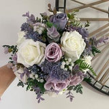 Artificial Wedding Flowers dusky lilac/purple/ivory natural look