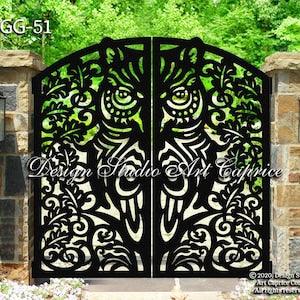 Metal Garden Gate | Pedestrian Walk Thru Entry Gate| Metal Art Accent | Custom Made | Outdoor & Indoor -51