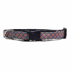 Cat Collar The Good Vibes | Colourful Plaid Breakaway Cat Collar with Bell