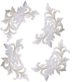 Embroidered Peony Flowers Shape Patch For Clothes Set Of 4