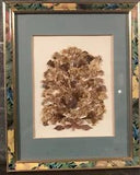 Vintage Handmade USA Dried Flower Art 15 1/4 X 12 1/4 Matted Framed Under Glass