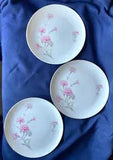 3 Royal Court CARNATION Fine China of Japan 10 1/4" Dinner Plates Gold Rim