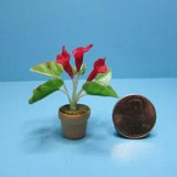 Dollhouse Miniature Red Calla Lily in Pot G6322