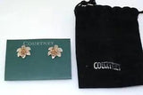 Artisan Courtney Sterling Slver 14k Gold Easter Lily Flower Earrings Handmade