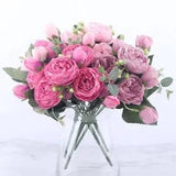 Rose Flowers Bouquet Peony Artificial for Home, Wedding Indoor Decoration