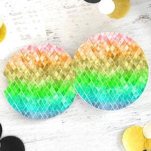 Rainbow Marble Neoprene Car Coasters-Set of Two Car Coasters, Marble Car Coasters, Coffee Coasters, Drink Coasters, Sunflower Coasters