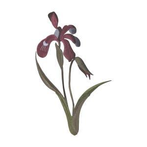 ID 5108 Purple Orchid Flower Large Patch Blossom Embroidered Iron On Applique