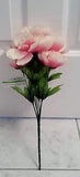 Floral Garden 7 Stem Pink And White Fabric Peony Bouquet Peony Bush