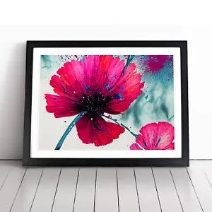 Carnation Flower Art Abstract Framed Wall Art Poster Print Picture Large