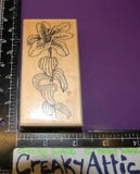 LILY FLOWERS LONG STEM CLOSE UP RUBBER STAMP SANDI MILLER ART F-18 CREAKYATTIC