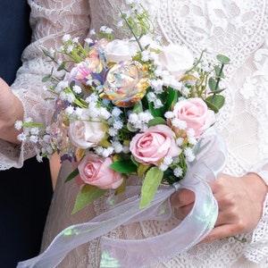 Bridal bouquets wedding decorations bouquet flowers for bride wedding bouquets crystal rose lily of valley Eucalyptus Stems Leaves gift