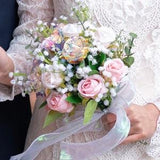 Bridal bouquets wedding decorations bouquet flowers for bride wedding bouquets crystal rose lily of valley Eucalyptus Stems Leaves gift