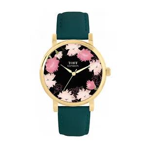 Toff London TLWS-59317 Ladies Pink Carnations Flower Watch