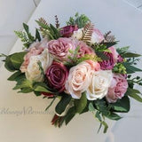 Blush Pink Ivory Wedding Bouquets, Bridal Bouquet, Artificial Wedding Flowers, Bridesmaids wedding flowers, boho wedding , bride bouquets