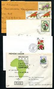Flowers D86 Chaconia Carnations Lily Nymphaea 4 Covers used