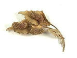 Gold Toned Cattail Lily Form Trio Costume Pin/ Brooch, 3??? Long