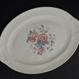 Vintage Rose Bouquet Platter | Pink & Blue Floral Serving Plate | Kitchen Ceramic Decor | Set Prop | GreenTreeBoutique