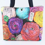 Moody Ranunculus Garden Shoulder Bag Purse Flower Bouquet Tote