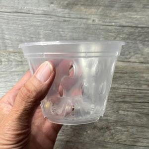 4.5??? clear orchid pot with holes, Clear plastic pot, Plastic flower pot for orchids, Clear pot with holes