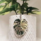 Plant Mom Keychain | Plant Lover Gift | Variegated Monstera Leaf Key Chain | Rare Plants | Green Leaf | Perfect Gift | Rare Leaf