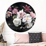 Wall tattoo wall sticker wall sticker round living room flower bedroom wallpaper wall decoration self-adhesive mural hallway orchids plant DL703