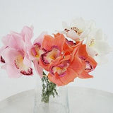 Fake Cymbidium Bouquet, Real Touch Orchid Bundle, Artificial Flower Crafts, Living Room Floral Decor, Wedding Party Arrangement Centerpiece