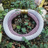 Silk Cord Cuff Bracelet Pewter Grey Petite Orchid Pink Simple Elegant Stylish Handmade Gift For Her Magnetic Clasp