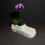Luxurious vase in Porsche design, orchid vase, decoration, ceramic model, flower pot with plant, gift for him, Porsche 911 model